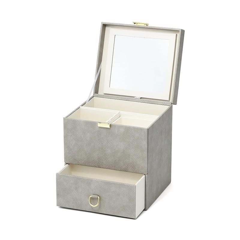  Francfranc フラビア コスメボックス グレー 収納 大容量 ミラー付き メイクボックス コスメ 持ち運び 0 その他 メイク道具 化粧小物