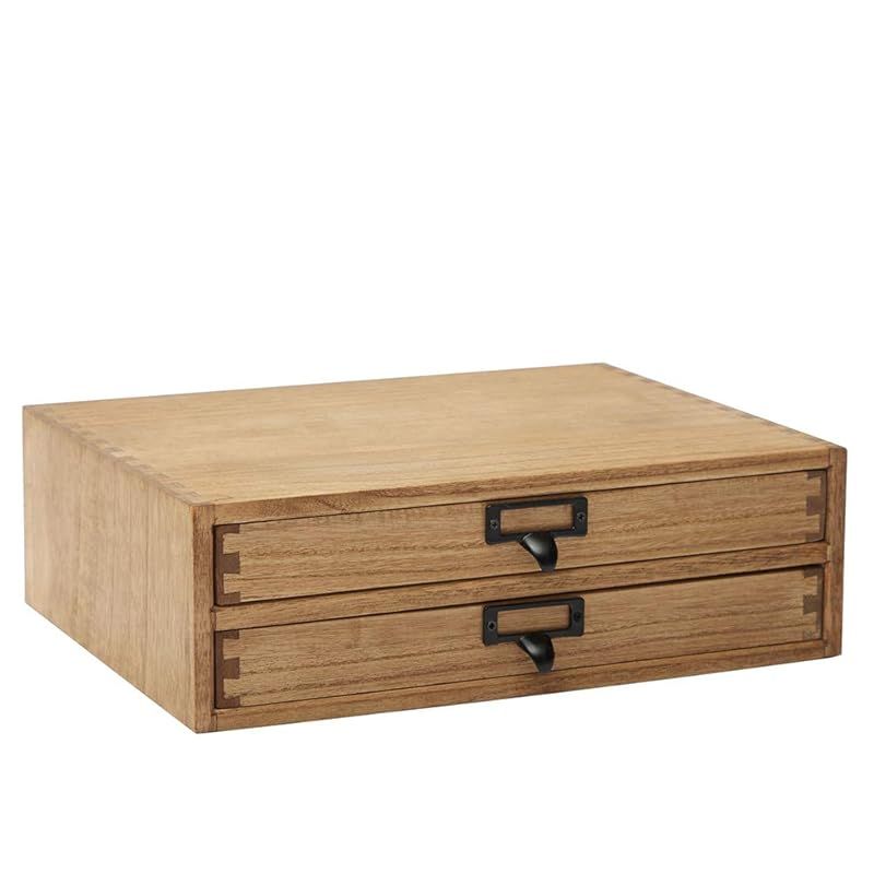 KIRIGEN 蟻組仕様 卓上ファックス台 プリンター台 ネーム入れ付き多機能TEL台 桐製 完成品 引出付き A4対応 植物オイル塗装仕上げ 2段 ブラウン FAX-DBR 0