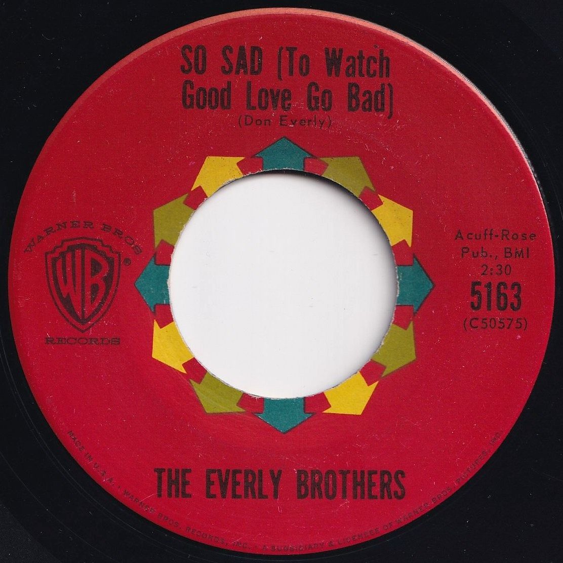 Everly Brothers Lucille / So Sad (To Watch Good Love Go Bad) Warner Bros.  US 5163 203830 R&B R&R レコード 7インチ 45 - メルカリ