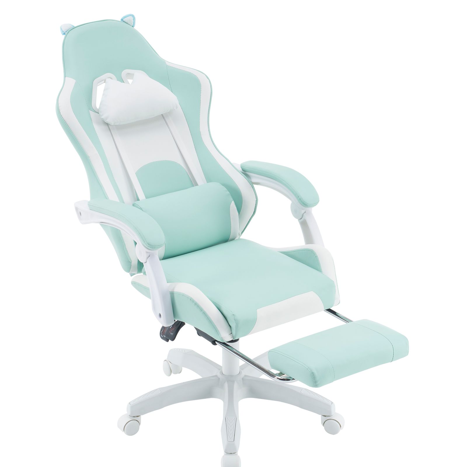 イギリスアンティーク オーク材 ダイニングチェア グリーン 装飾あり