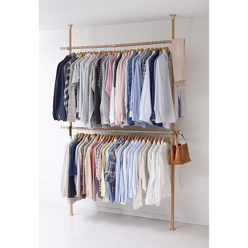 ハンガーラック パイプハンガーラック ダブル 大容量 収納ラック