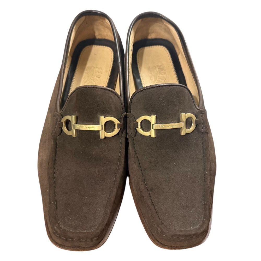  Salvatore Ferragamo サルヴァトーレフェラガモ ガンチーニ金具 スエード ローファー 6 1 2 23 5 cm ブラウン メンズ 古着 その他 靴