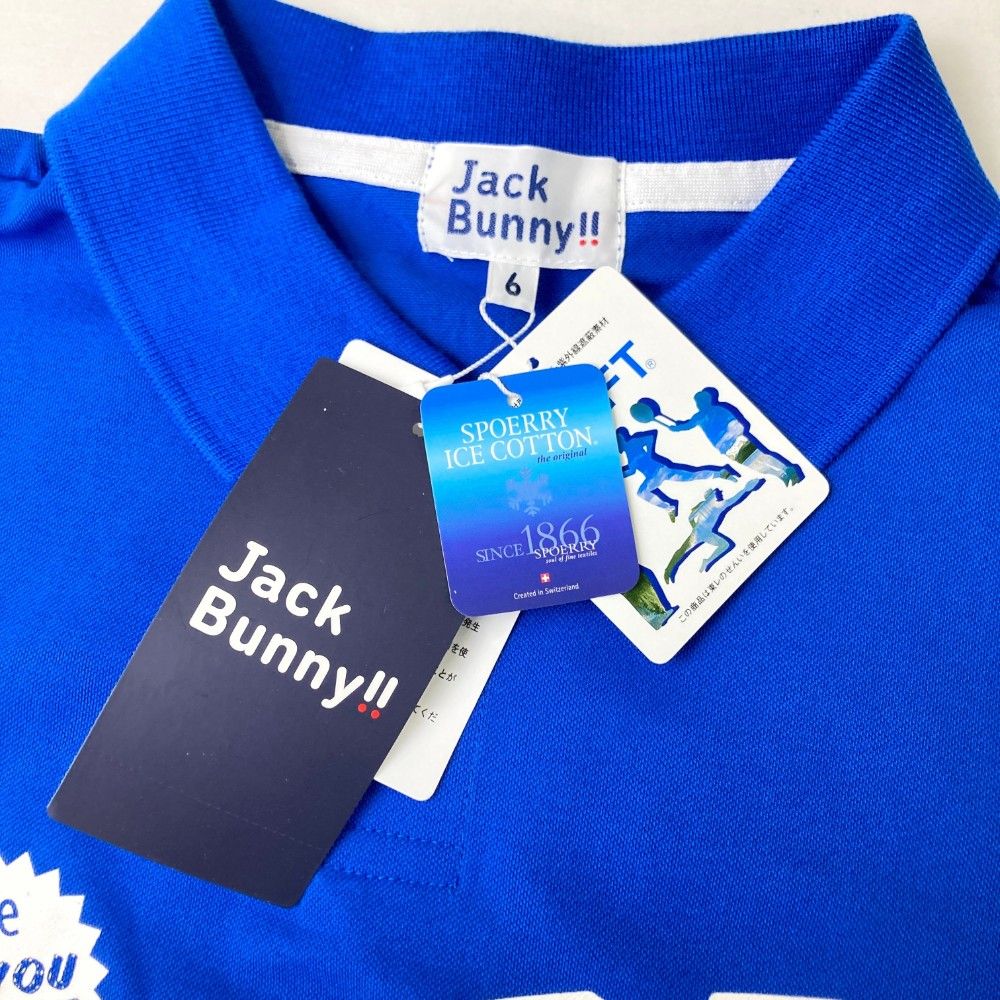 サイズ：6 JACK BUNNY ジャックバニー 半袖ポロシャツ FUN プリント
