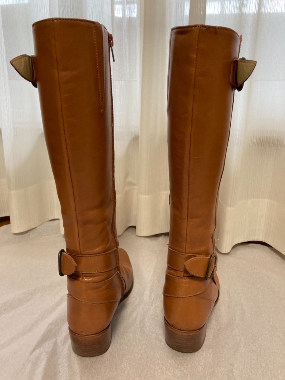 新品未使用　VELETTO ベレット　ベルト付き　乗馬ブーツ　春ブーツ　キャメル 新品未使用 VELETTO ベレット ベルト付き 乗馬ブーツ 春ブーツ