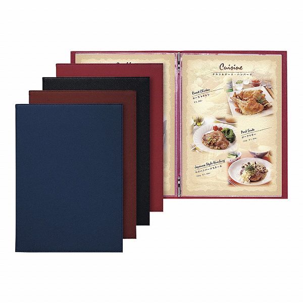 シンビ(Shimbi) 新素材メニューブック 茶 A4 4ページ仕様 PRD-101(PMB1302)