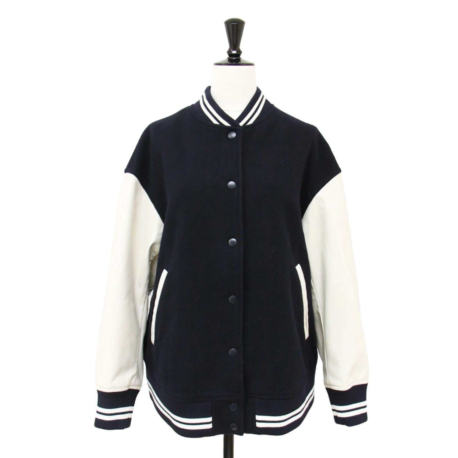 Spick and Span スタジアムジャンパー(ホワイト×ネイビー)