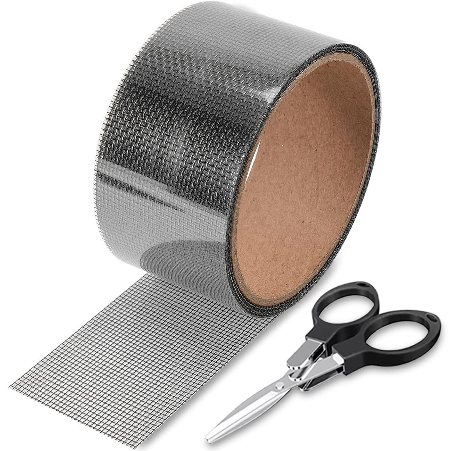 Color:グレー 網戸補修テープ 自由にカットOK【幅5cm×長さ5m】網戸テープ 網戸シール 網戸 張り替え 網戸の破れ修理 簡単取り付け 強粘着性 虫よけ（グレー）