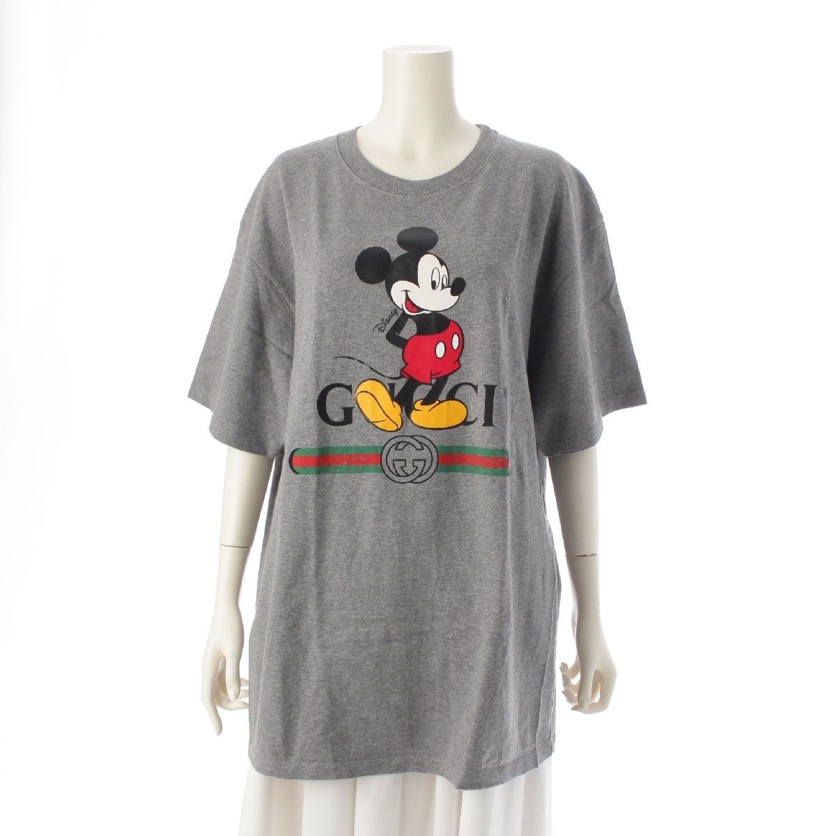 GUCCI - グッチ ディスニー Disney 20SS コットン ミッキーマウス クルーネック 半袖Ｔシャツ トップス カットソー 565806 グレー L【中古】 グッチ ディスニー Disney 20SS コットン ミッキーマウス クルー