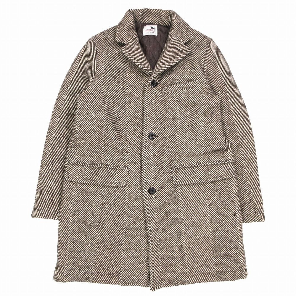 GANGSTERVILLE コート メンズ M ブラック グレー ウール GANGSTERVILLE コート メンズ M ブラック グレー ウール チェスター