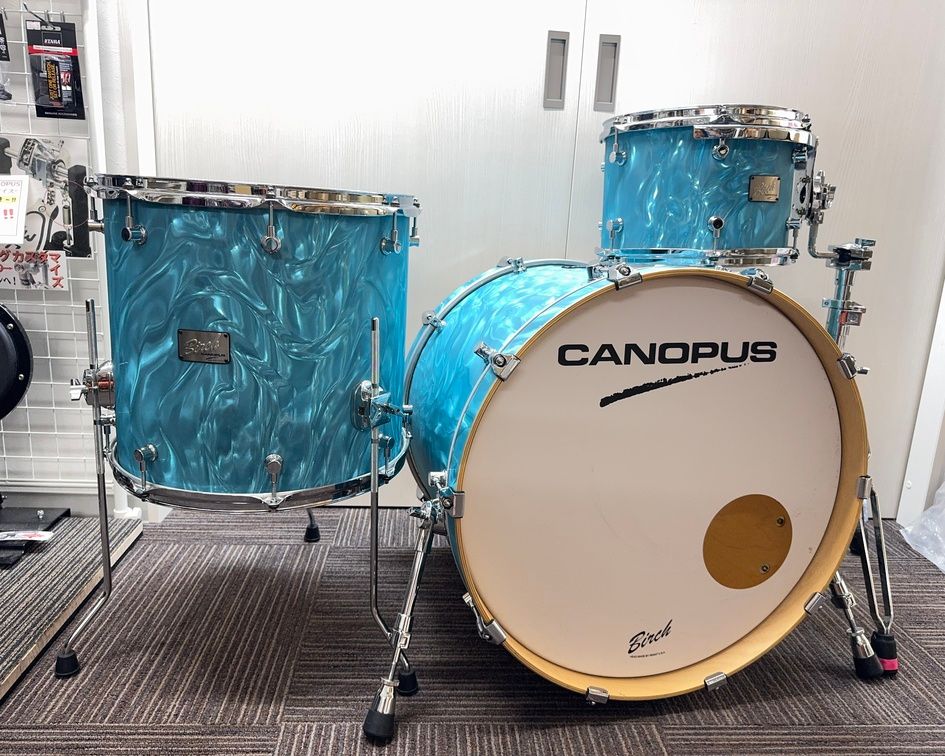 CANOPUS Birch DrumSet BD22x18 TT12x8.5 FT16x15 Aqua Satin
