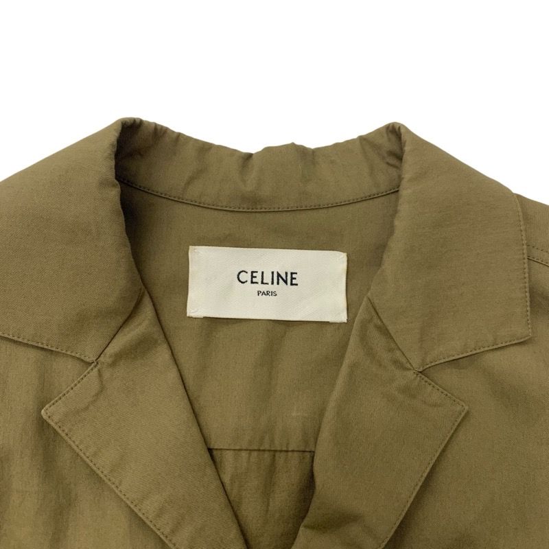 CELINE セリーヌ ワンピース カーキ XS 4601825F0129 セリーヌ CELINE ワンピース コットン カーキ ゴールド サファリ