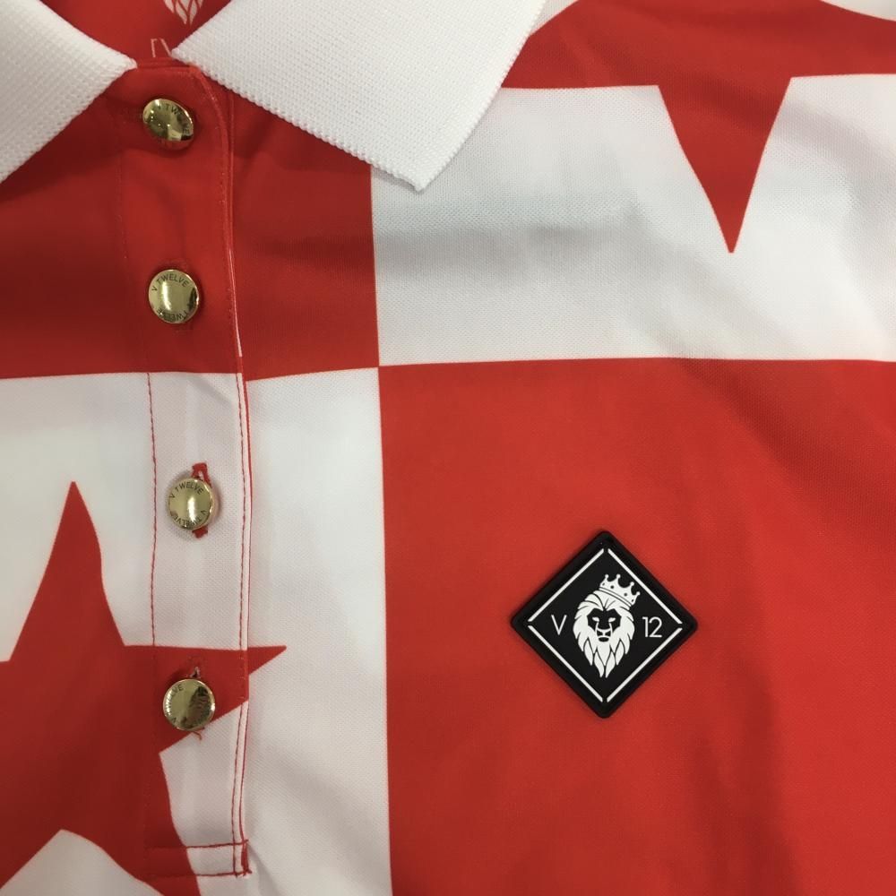 超美品】ヴィトゥエルヴ 半袖ポロシャツ レッド×白 ブロック