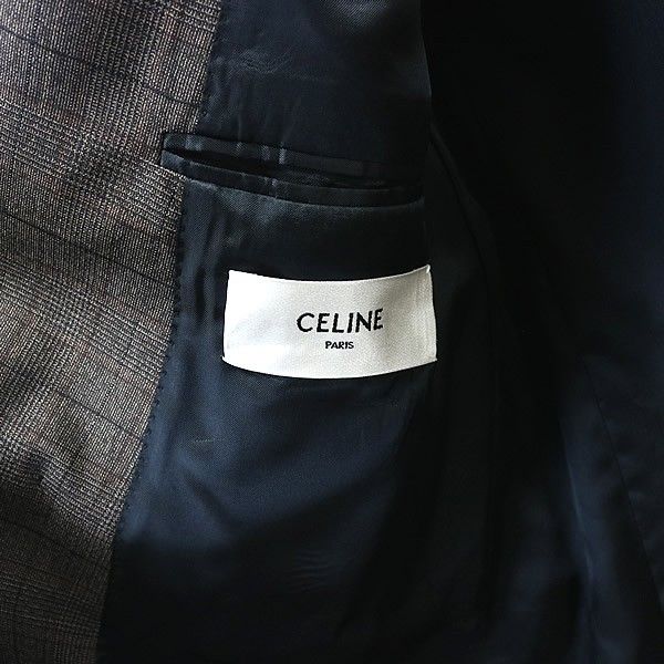 CELINE 銀座店 セリーヌ ダブル テーラード ジャケット メンズ size:50 ブラウン系 95762