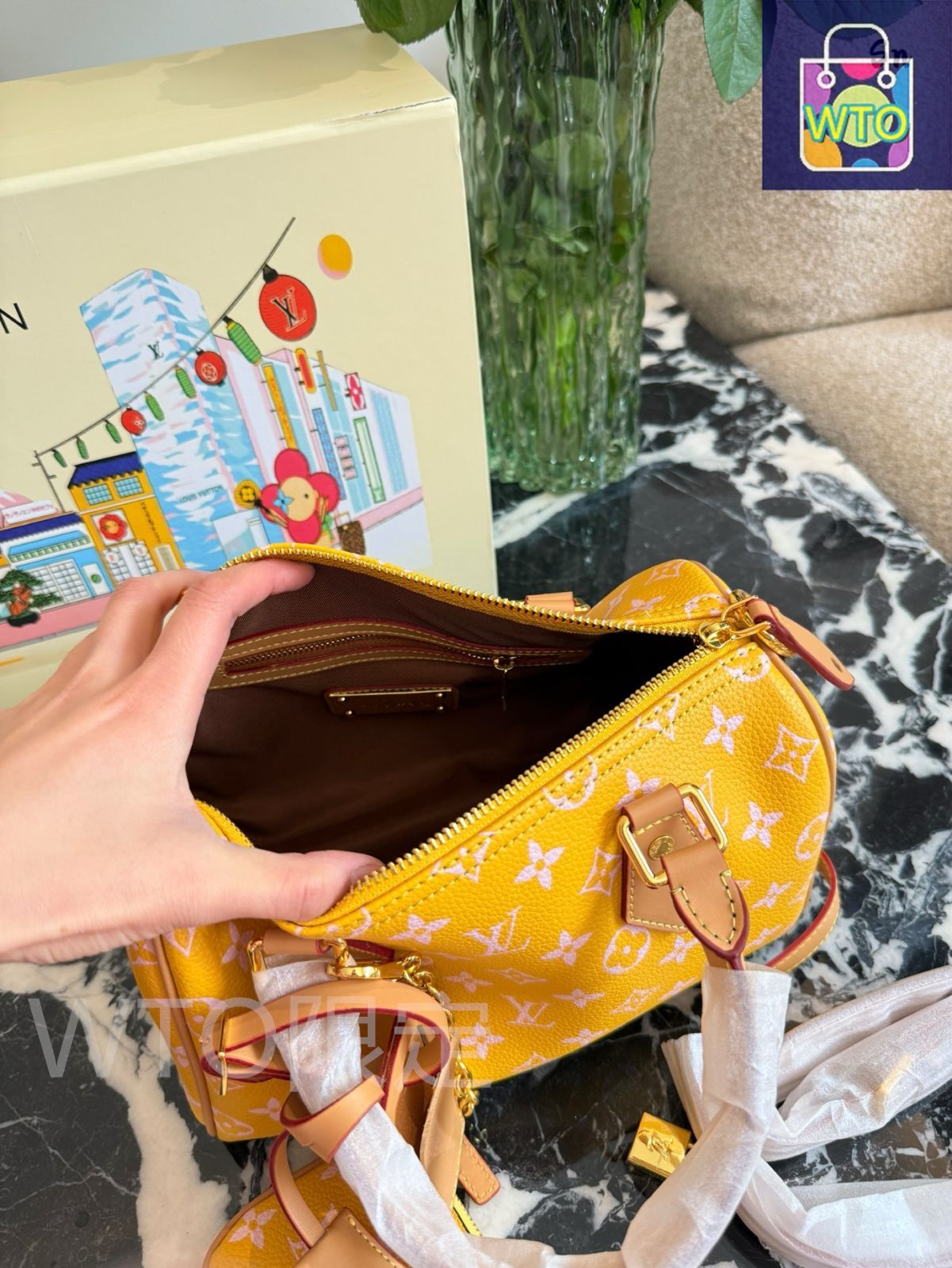 今日 Louis Vuitton x Pharrell Williams Speedy 25 ルイヴィトン × ファレル ウィリアムズ スピーディ 25 イエロー -WTO輸入 DECORATOM_COM_BR