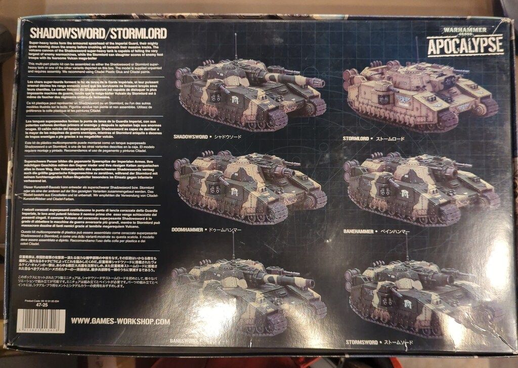 GAMES WORKSHOP WARHAMMER40 000 IMPERIAL GUARD SHADOWSWORDSTORMLORD