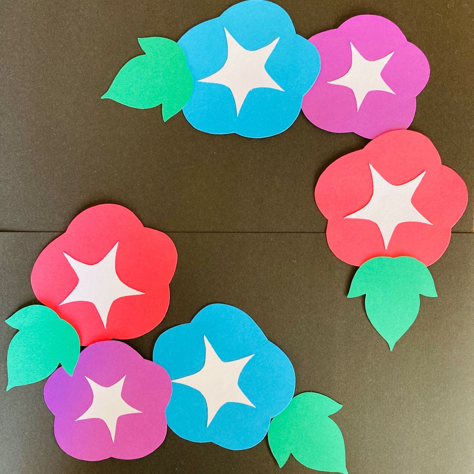 メルカリshops 6月 7月 装飾 壁面飾り 保育 朝顔 6コセット 壁面 飾り アサガオ 幼稚園