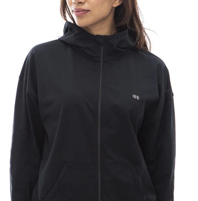 2024春夏 新品【BILLABONG/ビラボン】水陸両用ZIP UP LOOSE HOODED RASHGUARD ラッシュガード BLK レディース BE01C-852