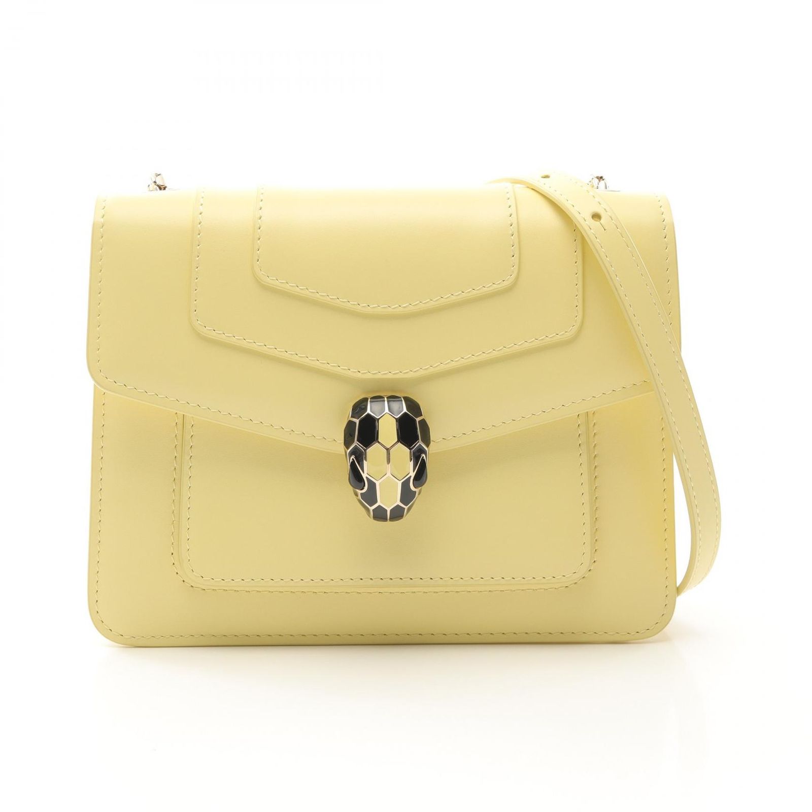 ブルガリ BVLGARI ショルダーバッグ セルペンティ フォーエバー パステルイエロー レザー セルペンティ フォーエバー チェーンショルダー レディース Used A