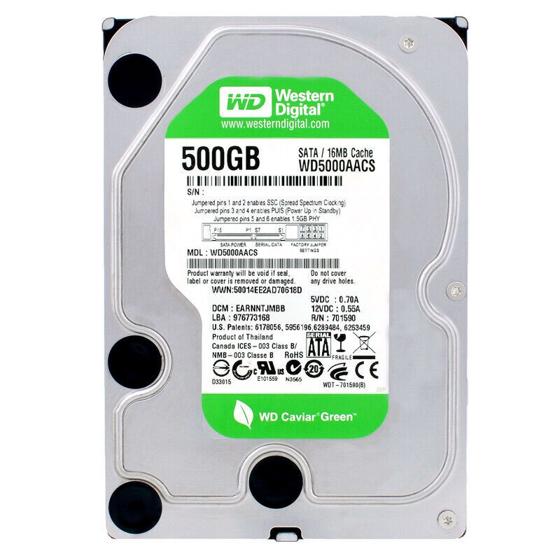 Western Digital 500GB WD5000AACS SATA II 16MB 5400RPM 3.5 インチ ハードドライブ