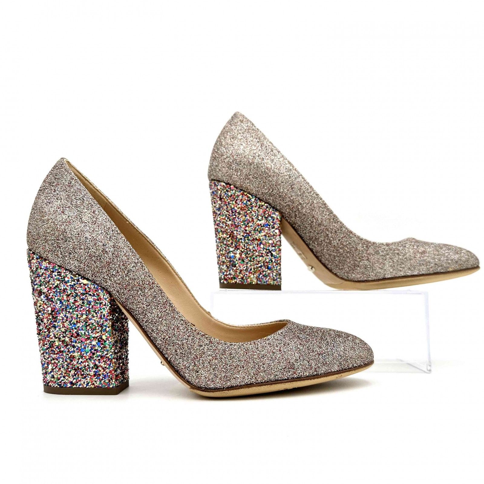 Sergio Rossi ハイヒール グリッター ビブラムソール ラメ 618T KIN-KAAI_COM