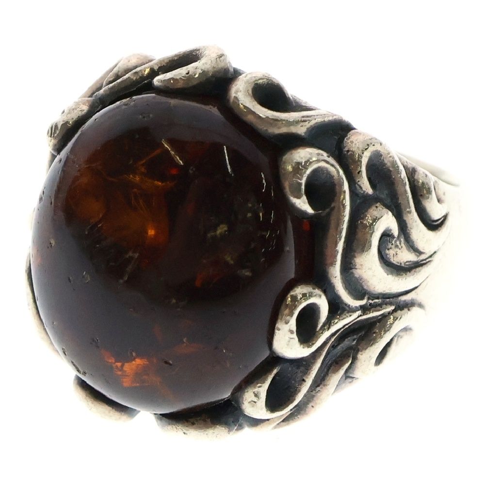 Bizarre (ビザール) 琥珀 シルバーリング 18号 - メルカリ