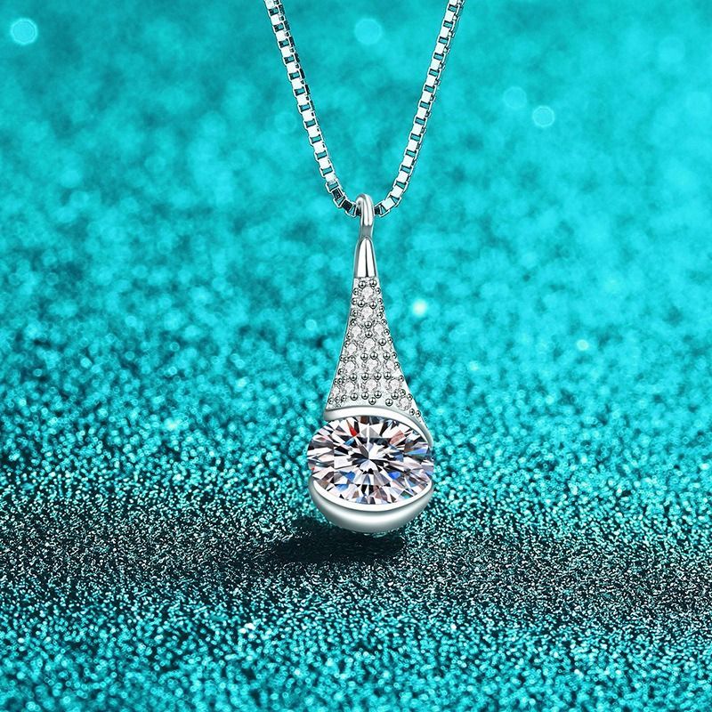 Moissanite 【1ct】 最高品質モアサナイト シルバー　ネックレス モアサナイト シルバー ネックレス&ペンダント 41cm CROWN-0.5CT