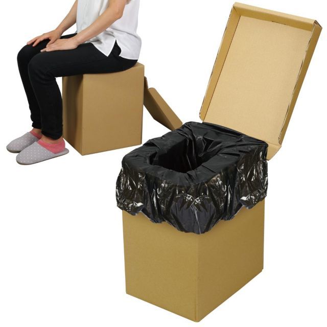 ＡＴエコダントイレ２ 袋・凝固剤・ポケットティッシュ１０回セットATエコダントイレ2 簡易トイレ 非常用トイレ ダンボールトイレ 段ボール 凝固剤 10回用 組立簡単 耐荷重 強度 トイレ 非常用  災害 地震 水害 避難 緊急 防災 断水 緊急時  ア