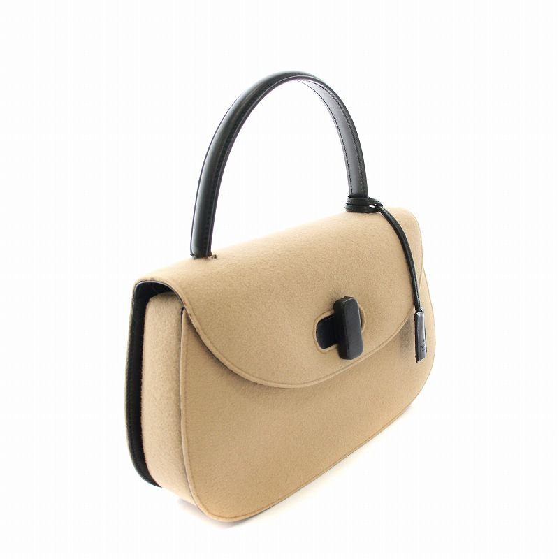 Gucci ベージュ黒 ハンドバッグ グッチ GUCCI ハンドバッグ レザー クロシェット ベージュ 黒