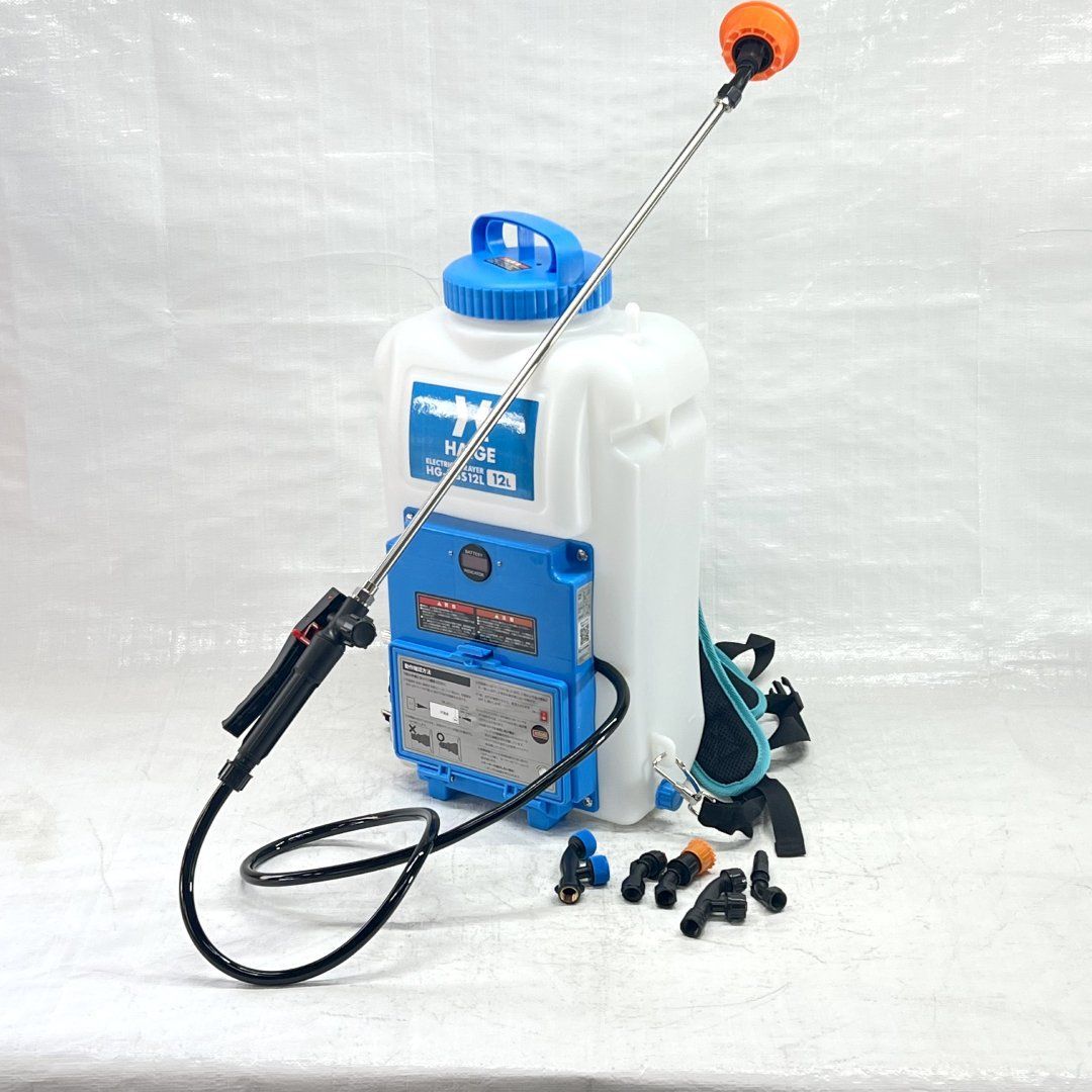 シーズン商品 充電式 電動噴霧器 12L 背負い式 バッテリー式 ノズル6種付 HG-KBS12L ブルー 478-1