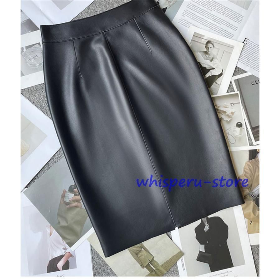 レザースカート レディース ロングスカート 本革 ボトムス ハイウエスト ビジネス フォマール 着痩せ ゆったり 上品 きれいめ シンプル フ WWW_MORNINGWALKER_COM