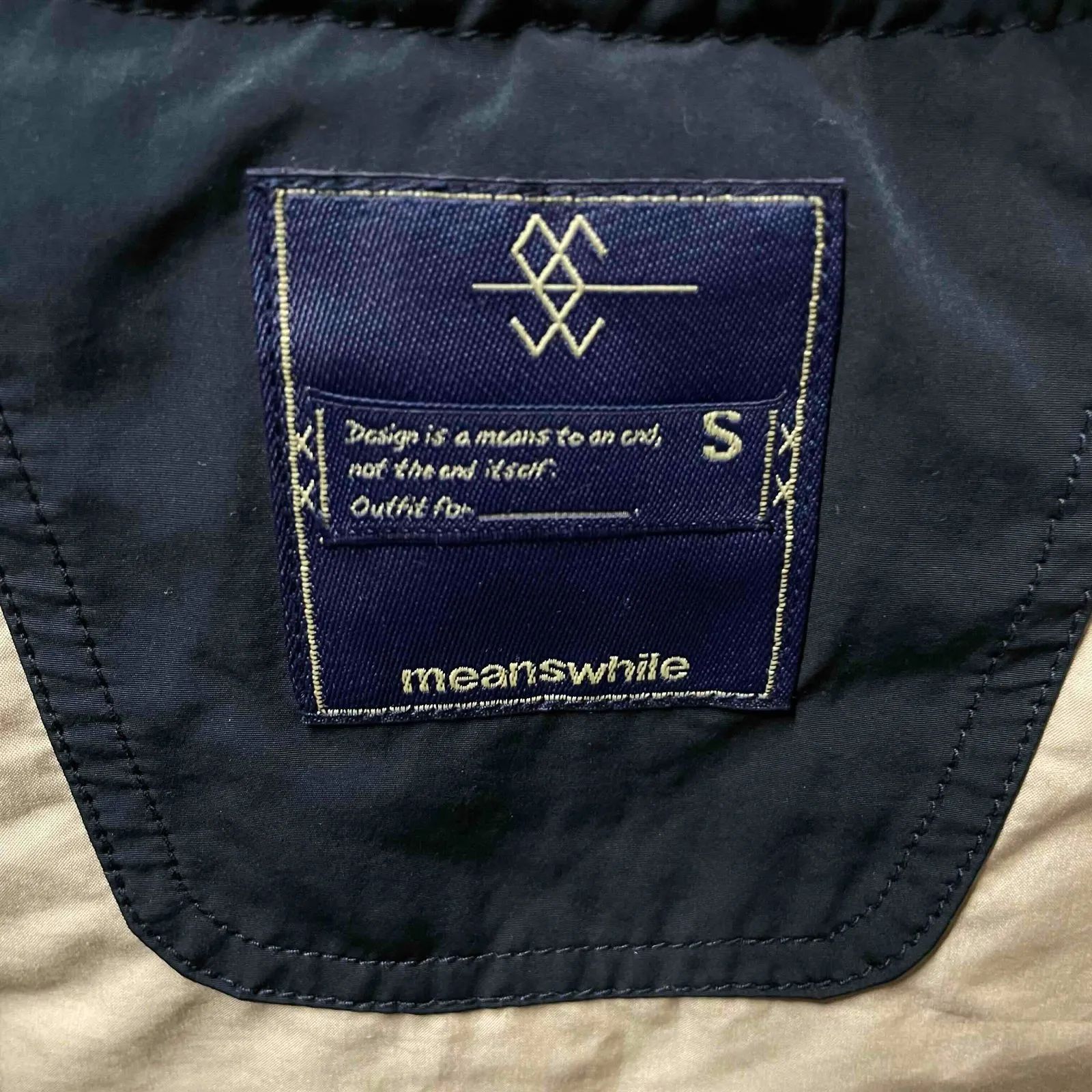 meanswhileミーンズワイル ジップベスト meanswhile ミーンズワイル ジップベスト ネイビー サイズS