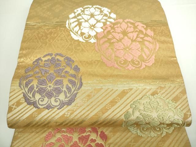 平和屋着物□六通柄袋帯 唐織 羅弦正倉孜様 金糸 正絹 逸品