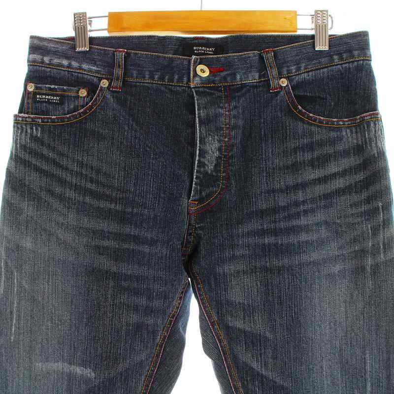 美品 BURBERRY BLACK LABEL ストレートデニム ブラック バーバリーブラックレーベル BURBERRY BLACK LABEL デニムパンツ