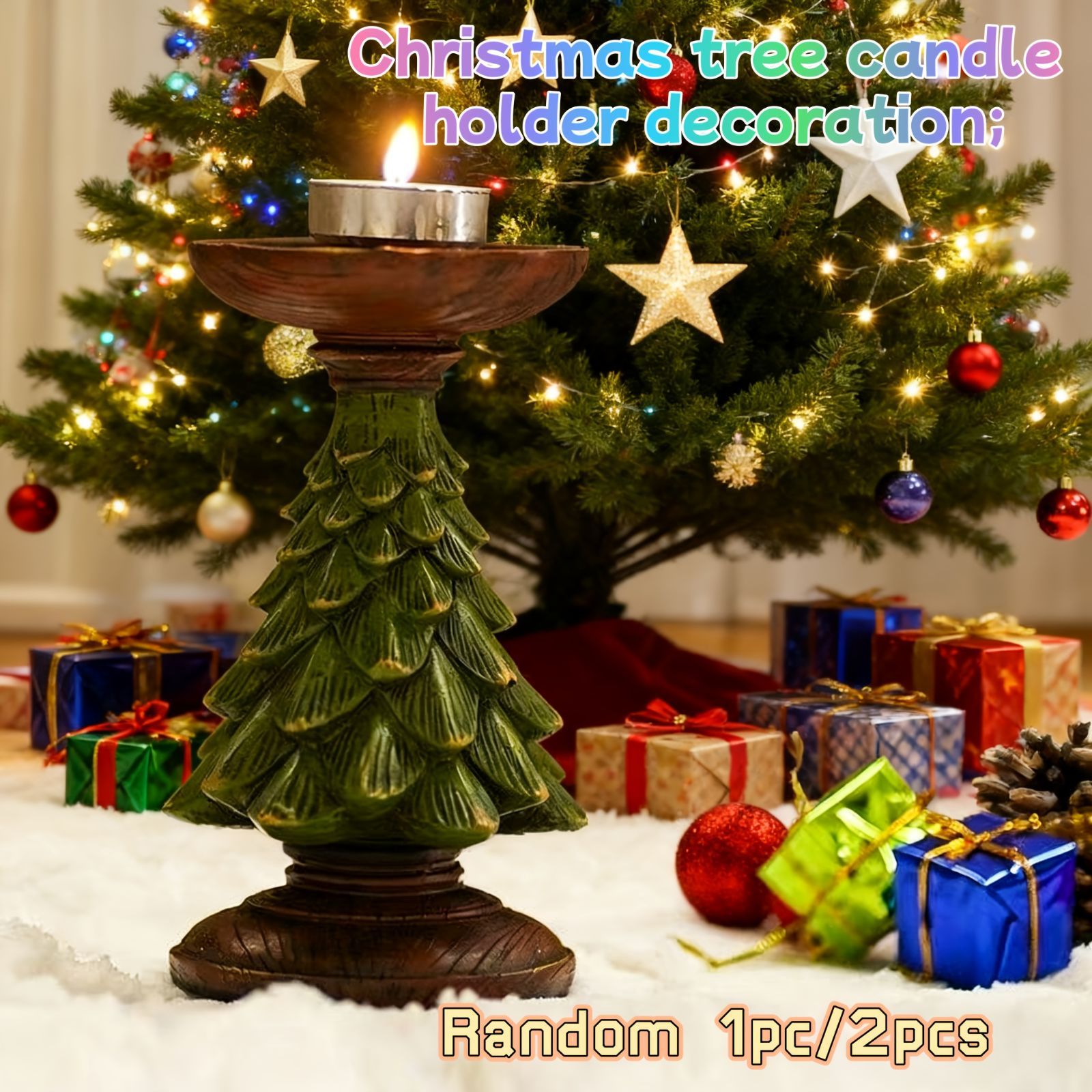 キャンドルホルダー キャンドルスタンド クリスマスツリー型 インテリア 装飾 パーティー リビング ダイニング オシャレ クリスマス 冬 癒しグッズ クリスマスデコレーション