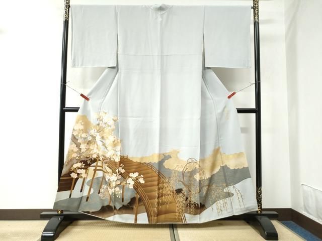 平和屋着物○皇室デザイナー 中村乃武夫 振袖 色無地 紅海老茶色 正絹 逸品