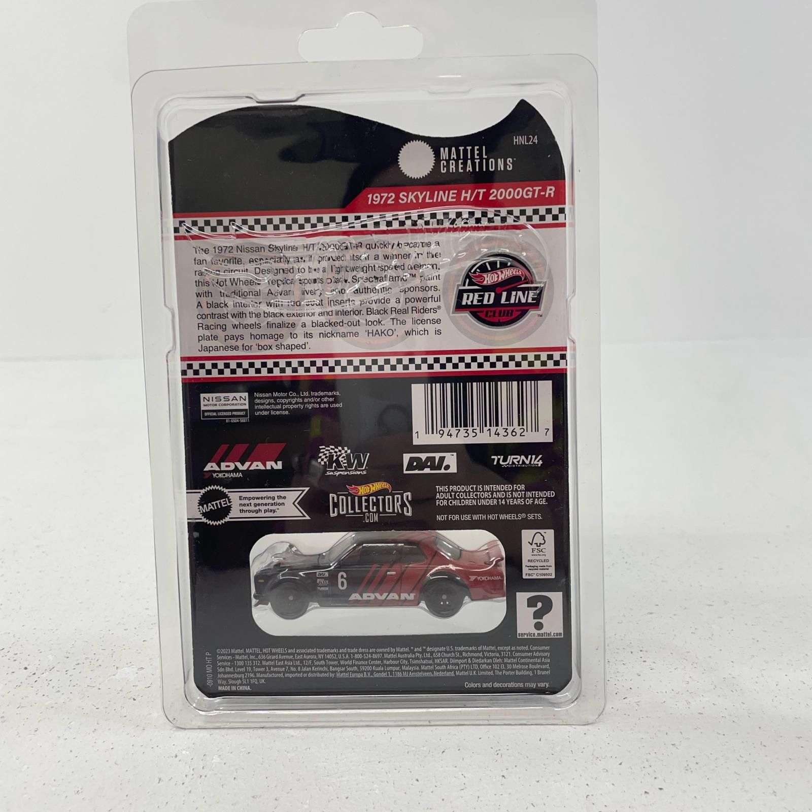 【尾張小牧店】 中古 Hot Wheels/ホットウィール Red Line Club 1972　NISSAN Skyline 2000GT-R　スカイライン【728】 尾張小牧店】 中古 Hot Wheels/ホットウィール Red Line Club