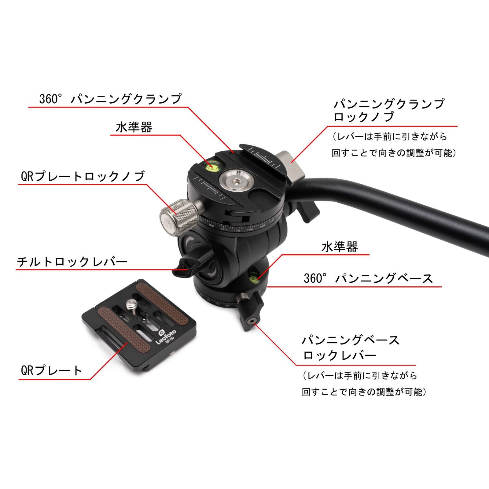 Leofoto BV-1R ビデオ雲台 一脚 三脚用 油圧式 フルード雲台 軽量 小型 アルカスイス互換 3/8インチ対応 プレートNP-50付属  【並行輸入品】 - メルカリ