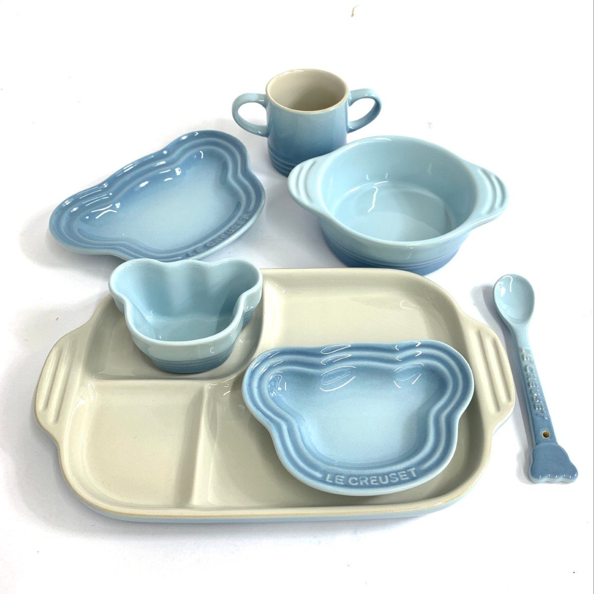 LE CREUSET ルクルーゼ ベビーテーブルウェアセット 食器セット ブルー 240001137316