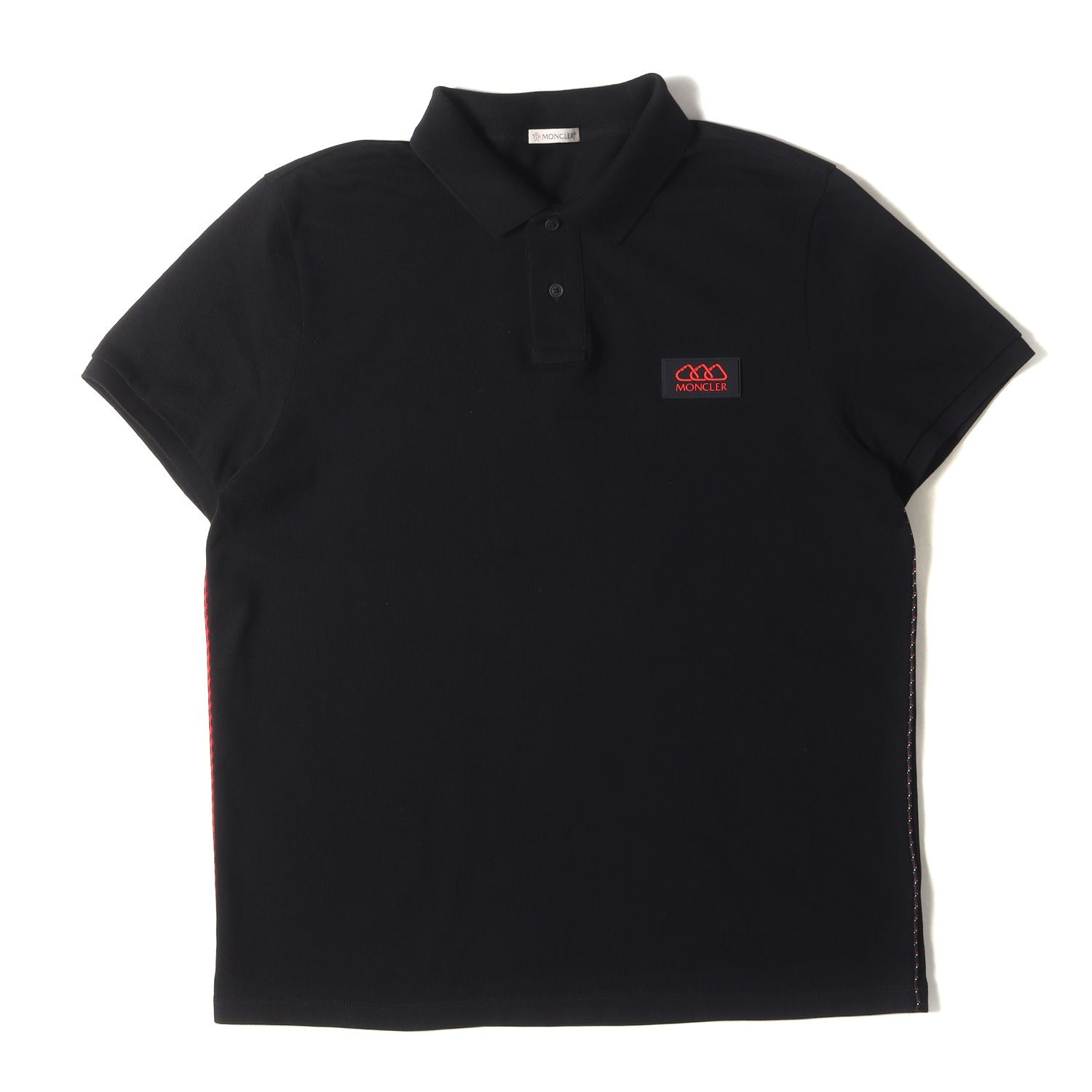 モンクレール MAGLIA ビッグロゴ 鹿の子 半袖 ポロシャツ ブラック モンクレール MAGLIA ビッグロゴ 鹿の子 半袖 ポロシャツ