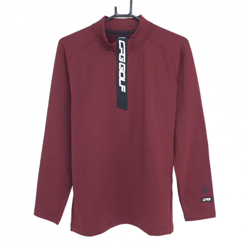 【新品】CPG 長袖ハイネックシャツ ボルドー 裏起毛 ハーフジップ メンズ 3(L) ゴルフウェア CPG 新品】CPG 長袖ハイネックシャツ ボルドー 裏起毛 ハーフジップ
