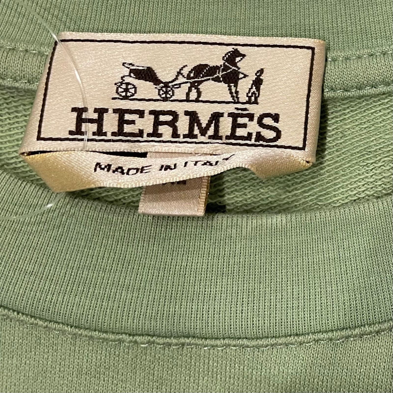 HERMES エルメス コットン 半袖 Tシャツ SIZE XL グリーン HERMES エルメス コットン 半袖 Tシャツ SIZE XL グリーン