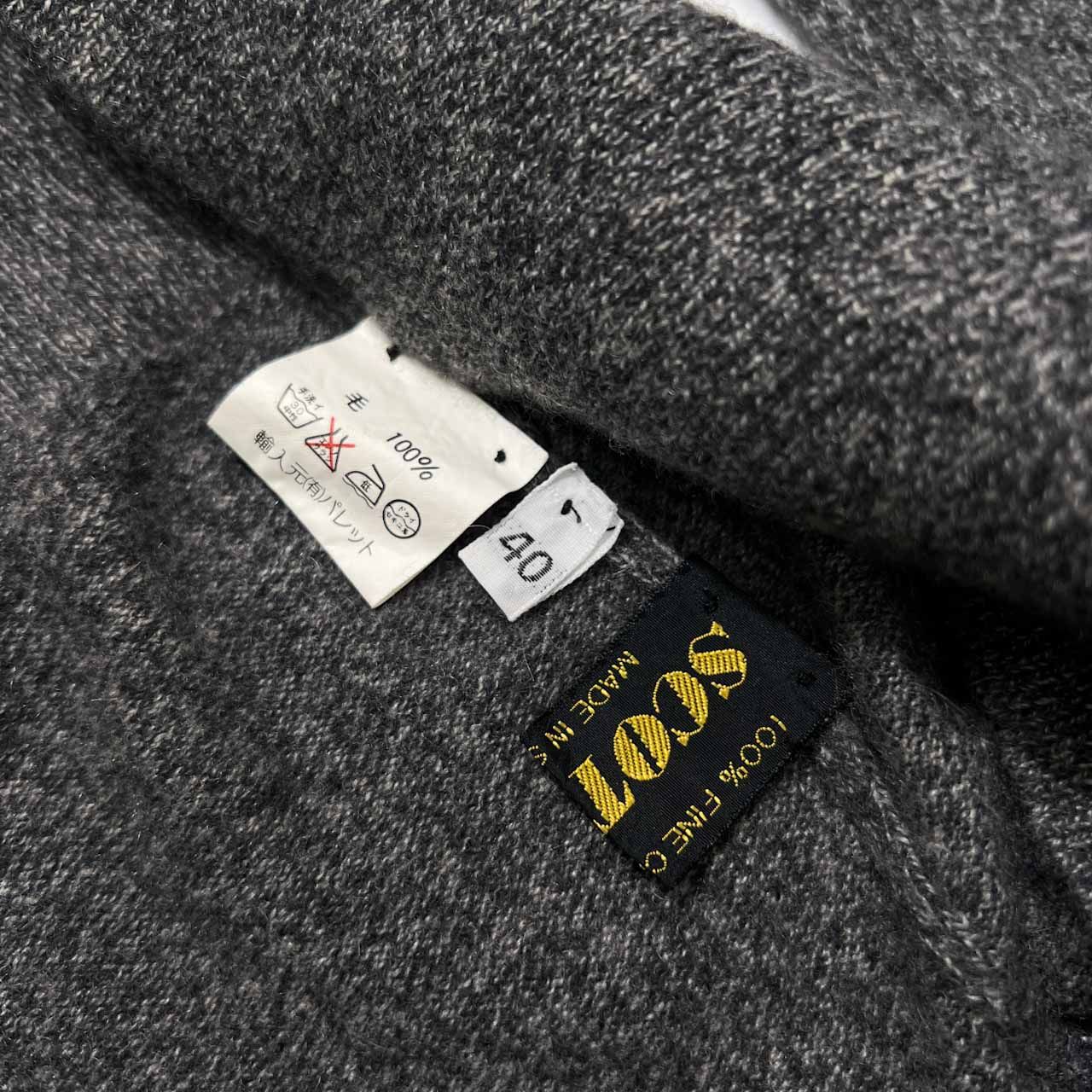 スコットランド製 80s カシミヤ100% SCOTNESS モックネック カシミア 
