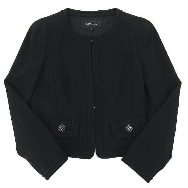◇超美品◇ エポカ EPOCA ノーカラー ジャケット 黒 size 40