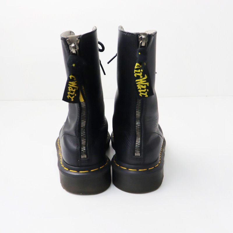 コラボ 定価5.7万 ワイズ × ドクターマーチン Y's × Dr.Martens 10EYE BOOT ジップ 10ホールブーツ 6/ブラック 23cm【2400013845267】