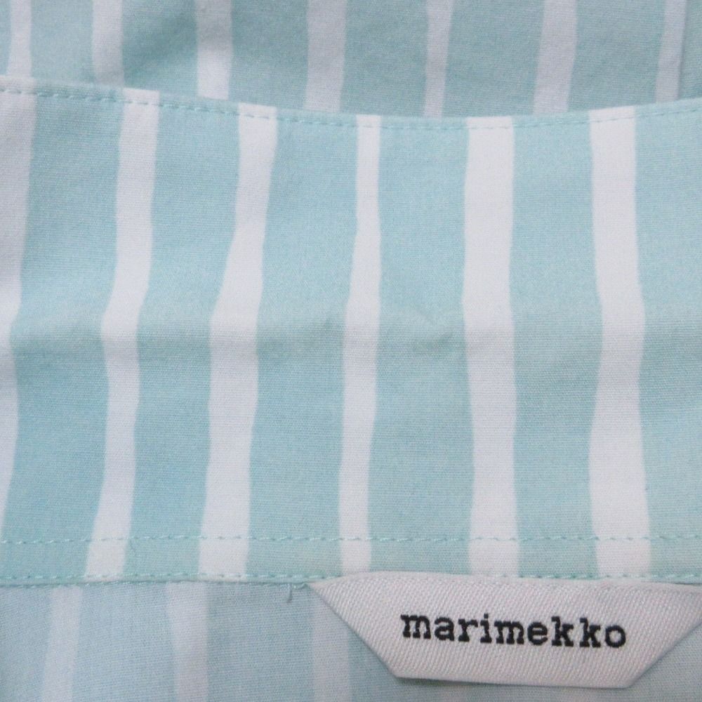 美品 marimekko マリメッコ Jokapoika Shortsleeve ヨカポイカ ストライプ柄 ハーフスリーブ シャツ ブラウス M ライトブルー メンズ レディース 古着 中古 USED 美品 marimekko マリメッコ Jokapoika Shortsleeve ヨカポイカ