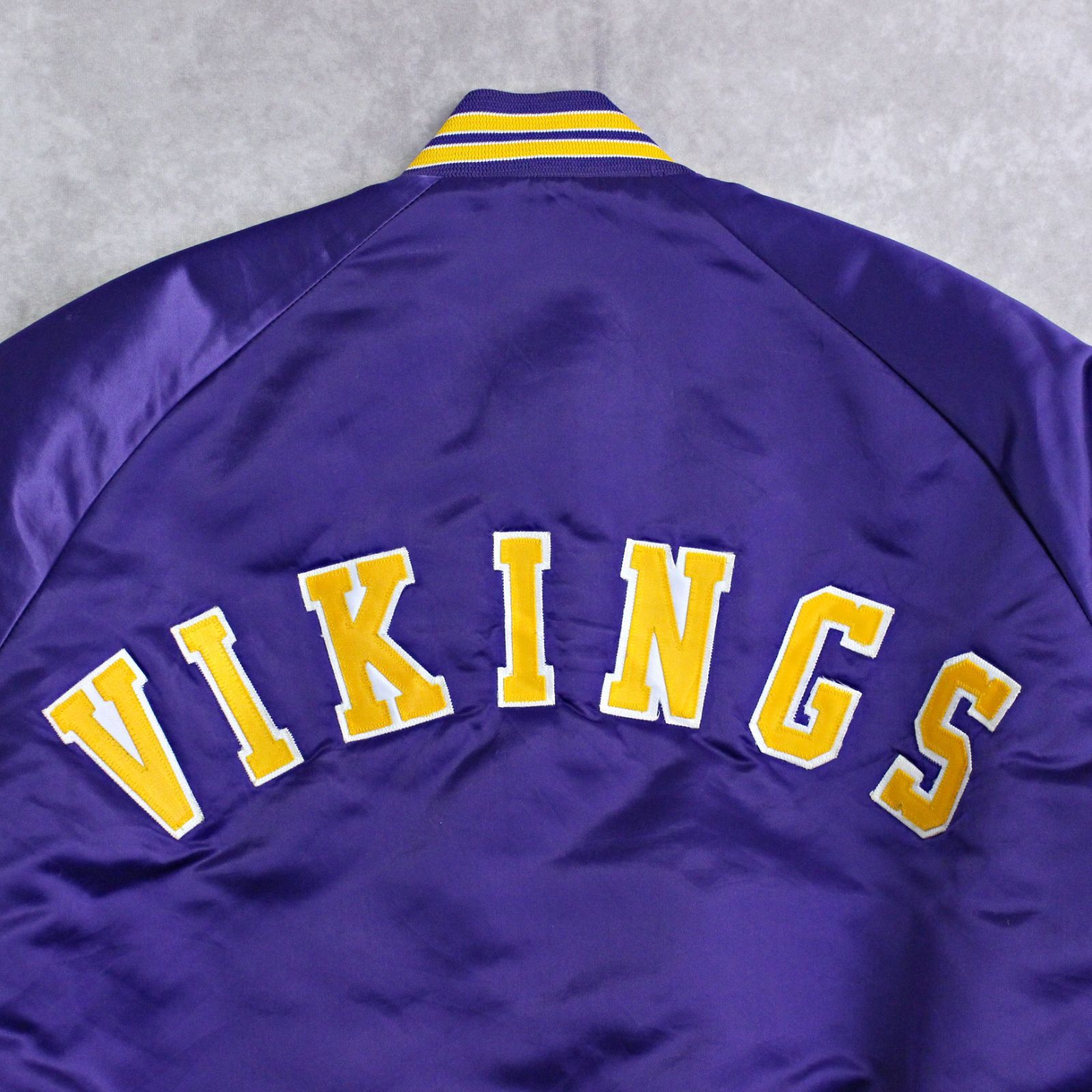 CHALK LINE】90s アメリカ製 NFL ミネソタバイキングス ナイロンサテン 