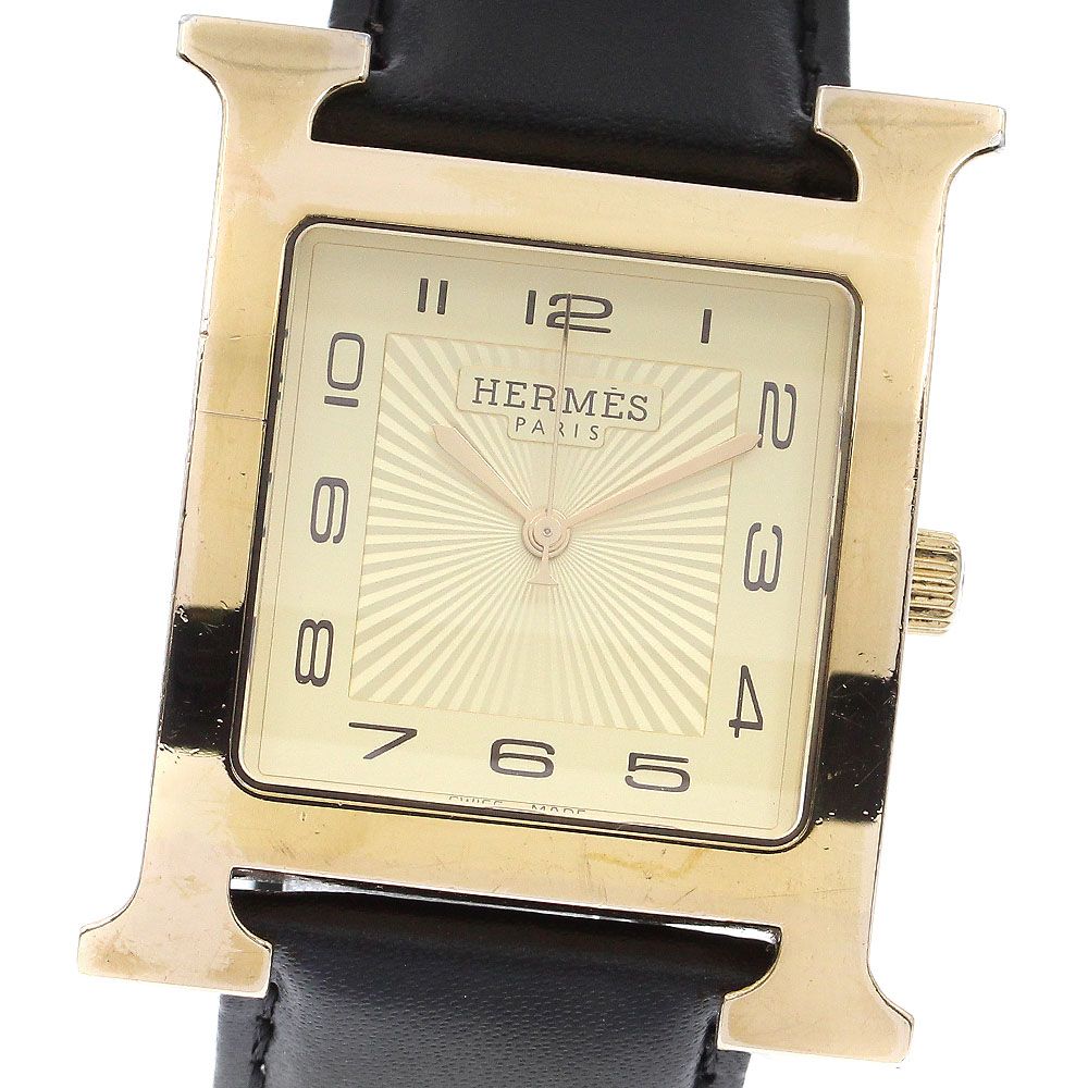 エルメス HERMES HH1.801 Hウォッチ クォーツ メンズ箱 保証書付き_883144
