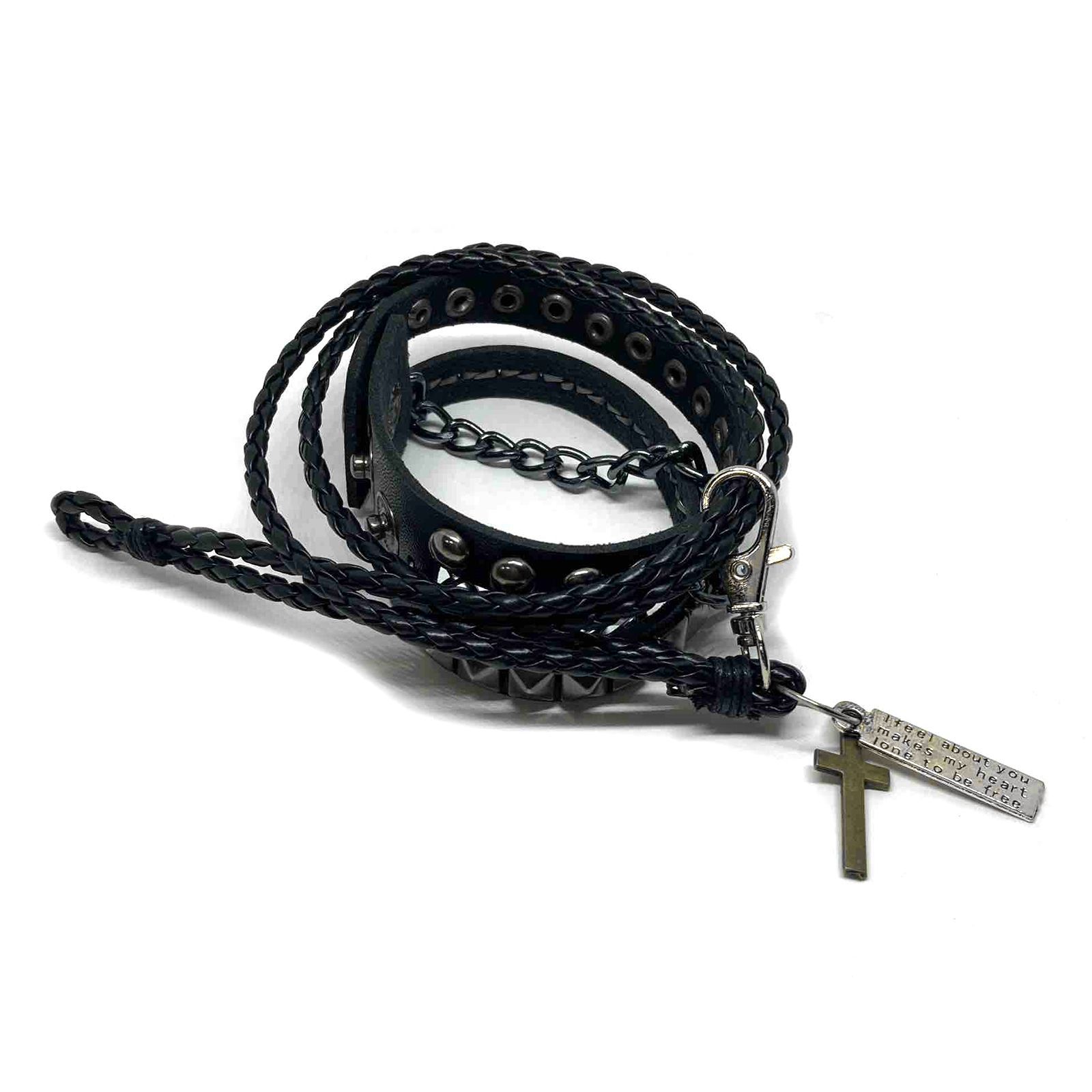 ブレスレット パンク チェーン クロス ストラップ リストバンド