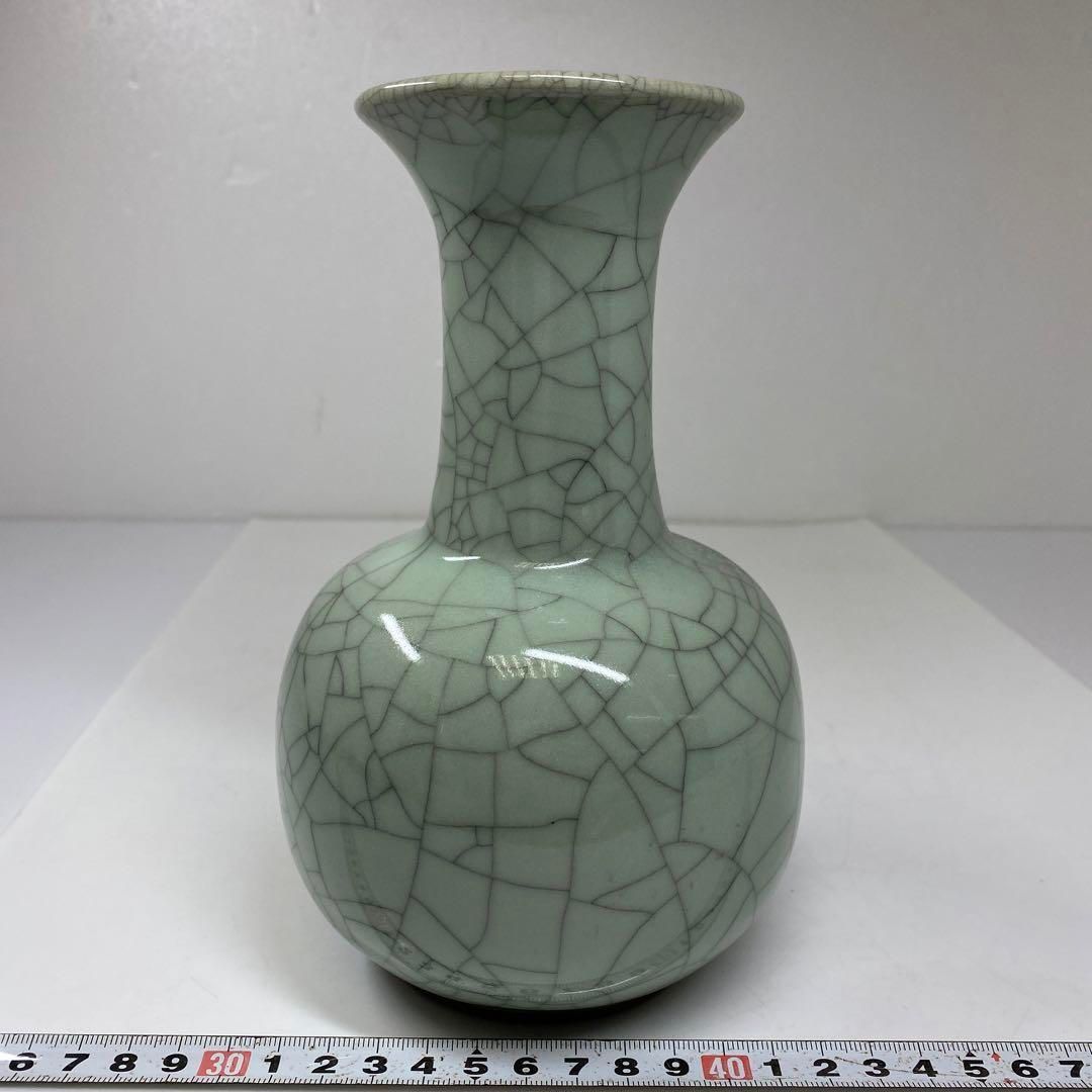 中国美術 哥窯 青磁花瓶 高さ19㎝ 東な6-1012① - メルカリ