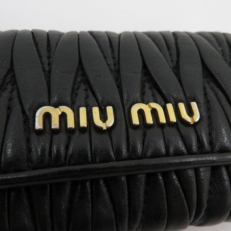 瀬戸大橋店 Miu Miu ミュウ ミュウ キーケース マテラッセ 5PG222 ブラック 125